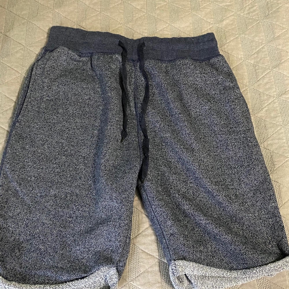 Men’s small dark blue and grey sweat shorts